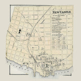 1868 Town Map of New Castle New Castle County Delaware