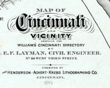 1893 Map of Cincinnati Ohio and Vicinity