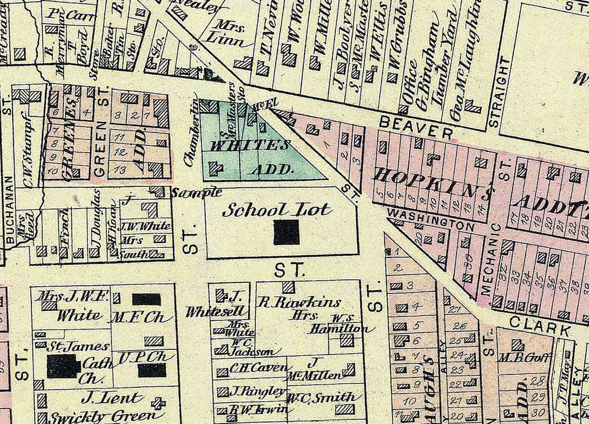 1877 Town Map of Sewickly Borough Allegheny County Pennsylvania