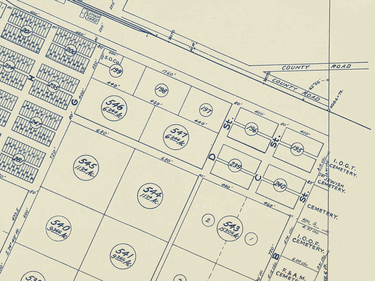1897 Map of the City of Merced Merced County California