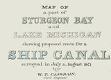 1871 Map of Sturgeon Bay and Lake Michigan Ship Canal