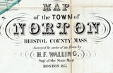 1855 Town Map of Norton Bristol County Massachusetts