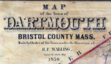 1856 Town Map of Dartmouth Bristol County Massachusetts