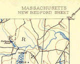 1885 Topo Map of New Bedford Massachusetts Dartmouth