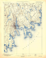1885 Topo Map of New Bedford Massachusetts Dartmouth