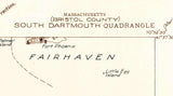 1936 Topo Map of South Dartmouth Massachusetts Quadrangle