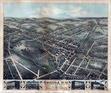 1874 Panoramic Map of Oneida New York