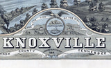 1871 Panoramic Map of Knoxville Knox County Tennessee
