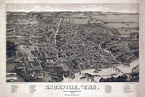 1886 Panoramic Map of Knoxville Tennessee