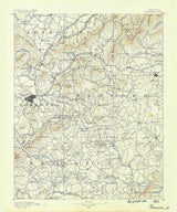 1890 Topo Map of Roanoke Virginia Quadrangle