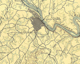1892 Topo Map of Lynchburg Virginia Quadrangle