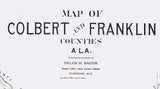 1908 Farm Line Map of Colbert and Franklin County Alabama