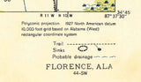 1936 Topo Map of Florence Alabama Quadrangle