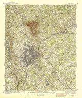 1938 Topo Map of Greenville South Carolina Quadrangle