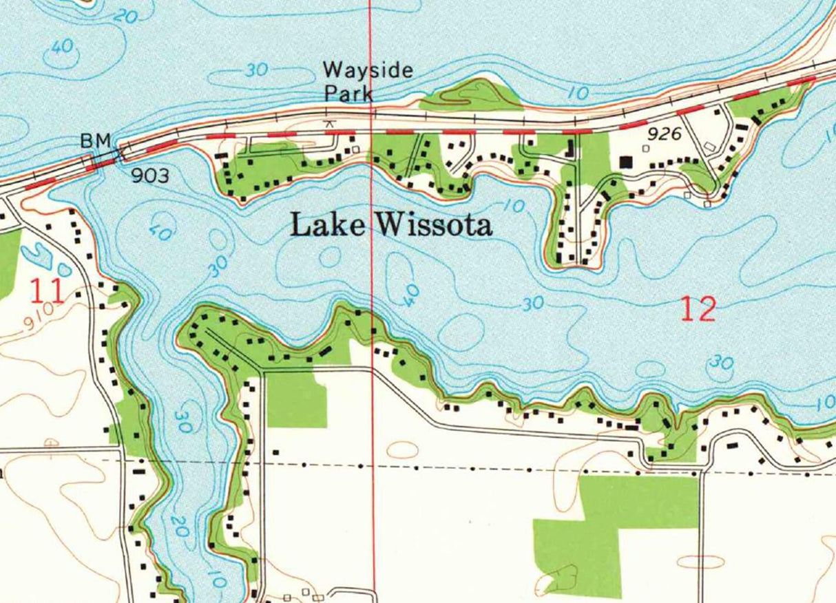 1972 Map of Lake Wissota Wisconsin