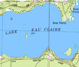 1979 Map of Lake Eau Claire Wisconsin