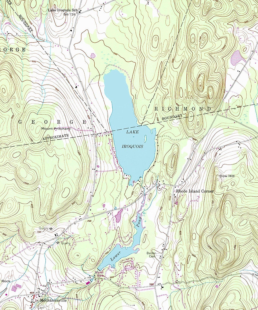 1987 Map of Lake Iroquois Vermont