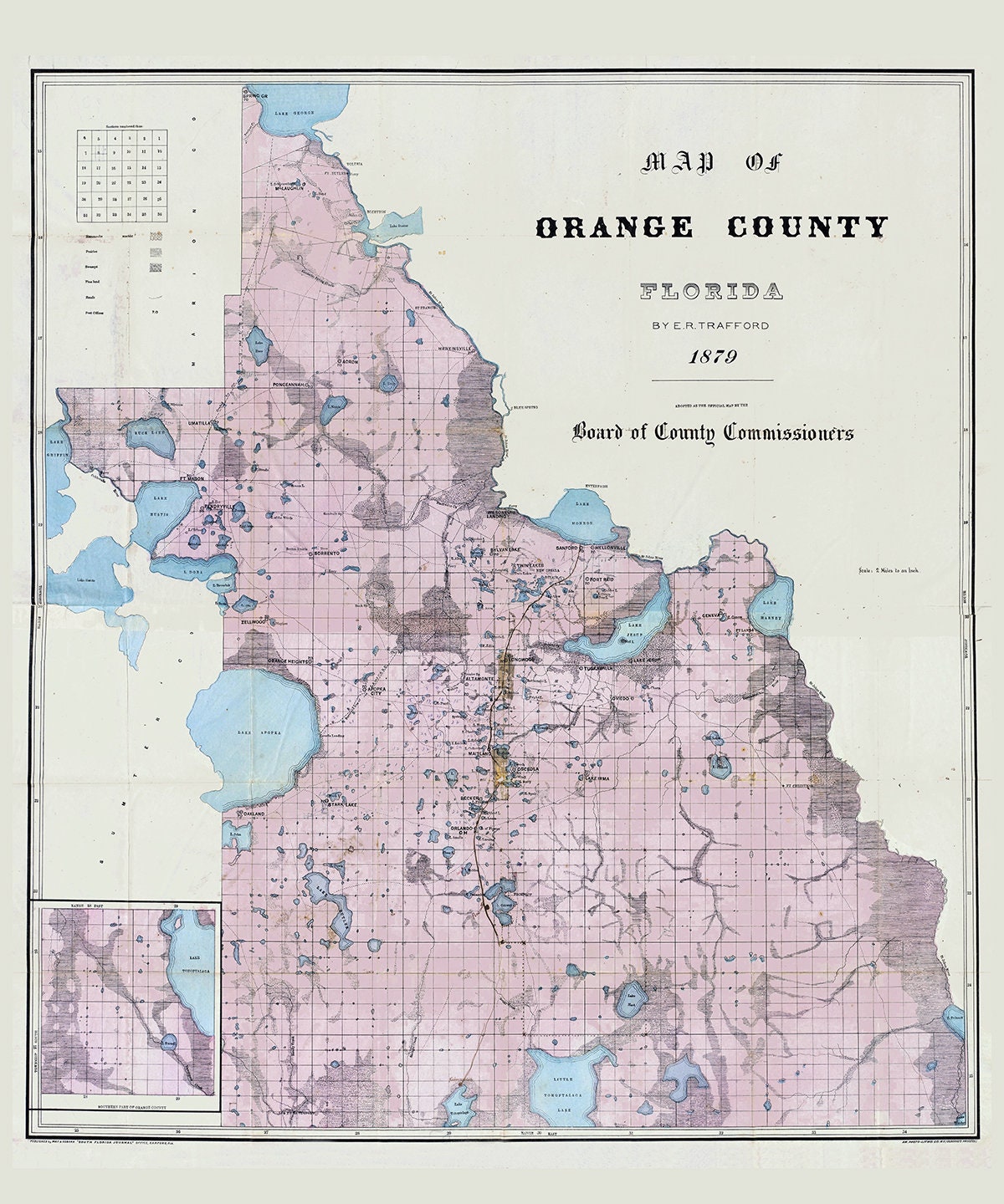 1879 Map of Orange County Florida