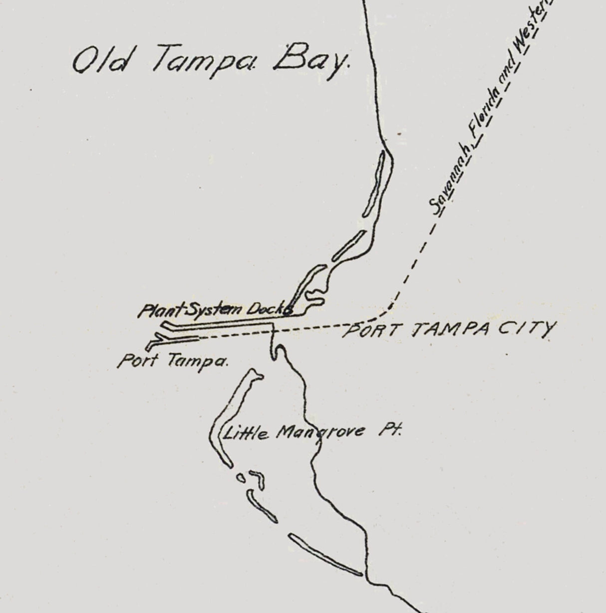 1898 Map of Hillsboro Bay Florida Tampa Bay