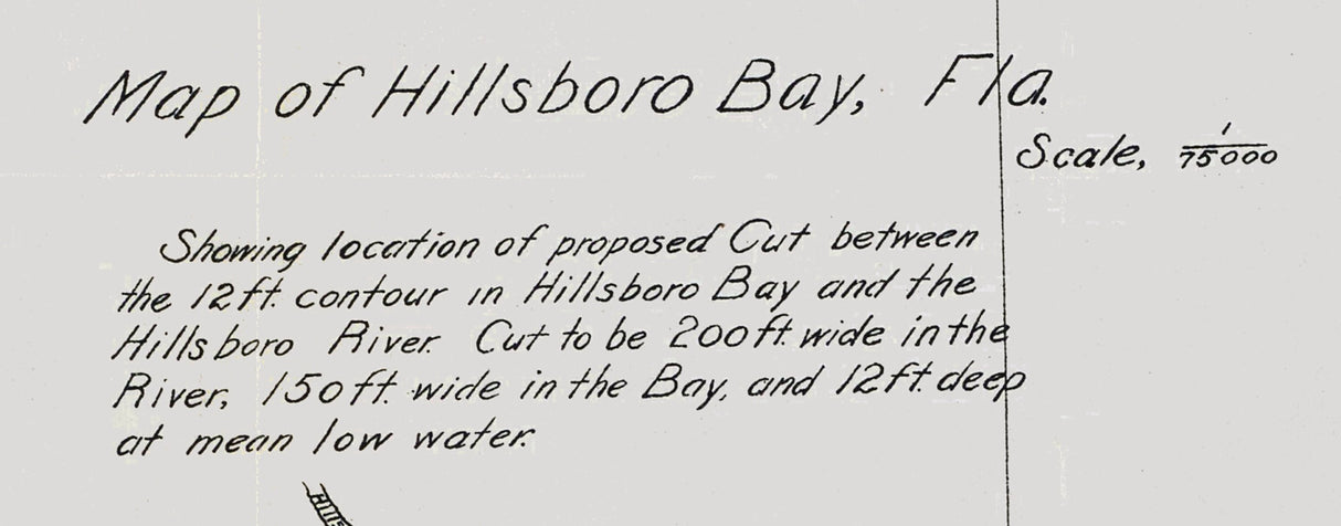 1898 Map of Hillsboro Bay Florida Tampa Bay