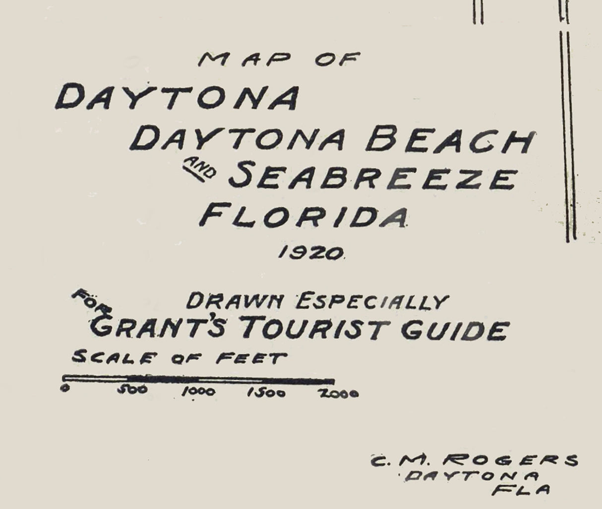 1920 Map of Daytona Beach Florida