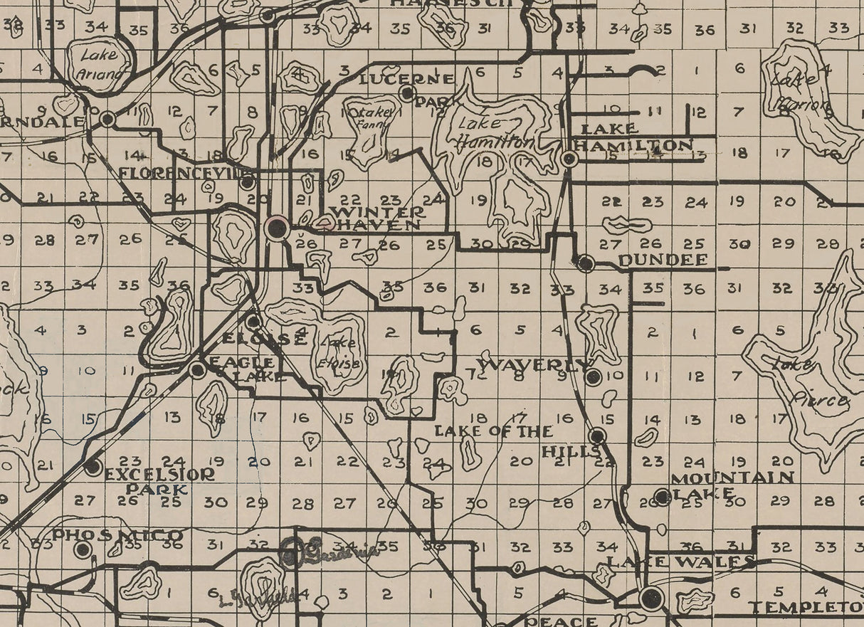 1925 Map of Polk County Florida