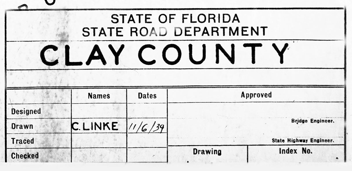 1934 Map of Clay County Florida