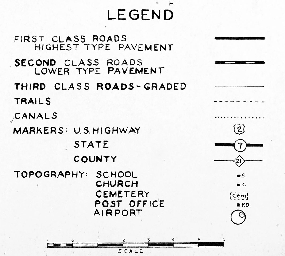 1934 Map of Clay County Florida