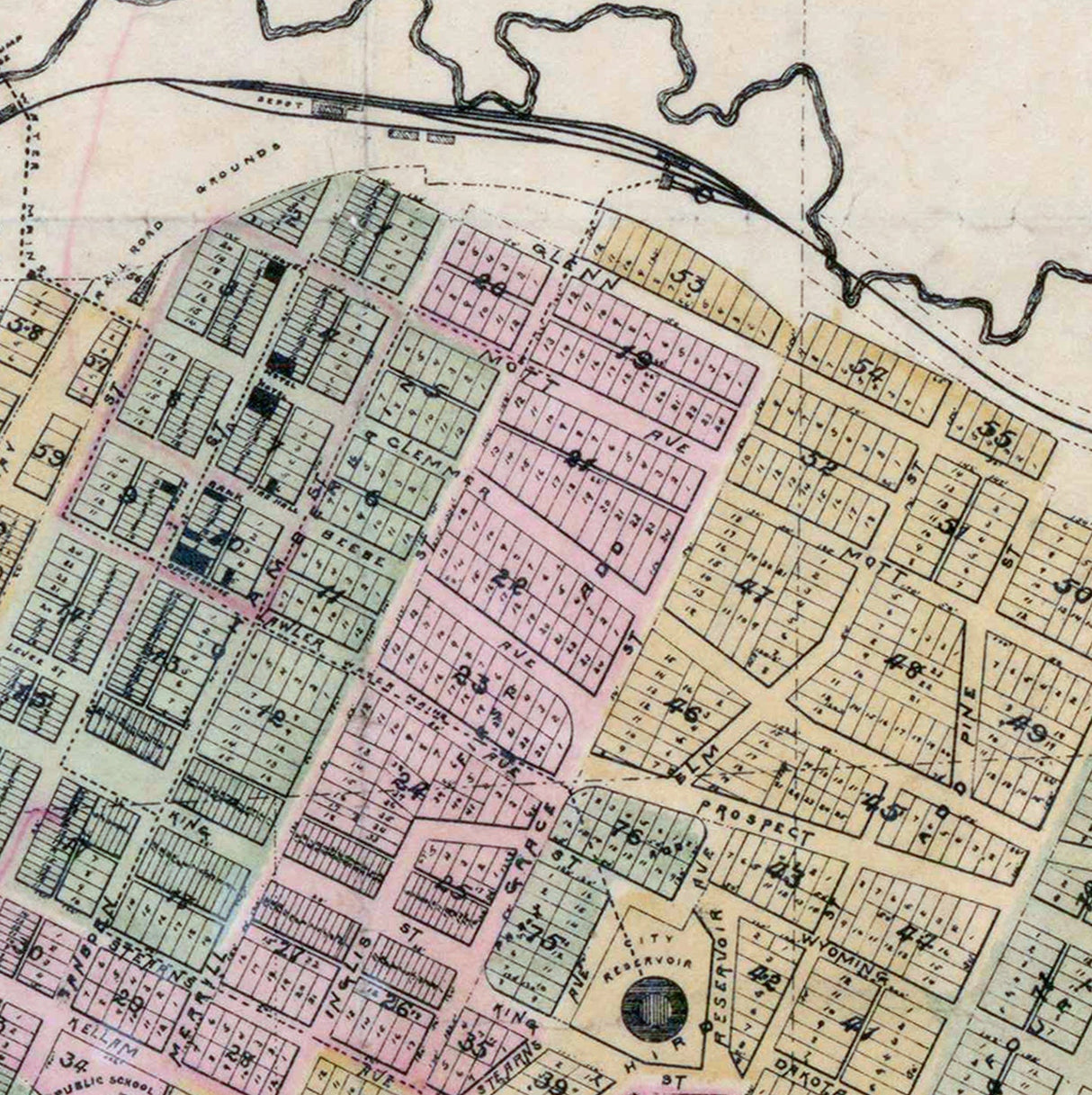 1890 Map of Chamberlain South Dakota