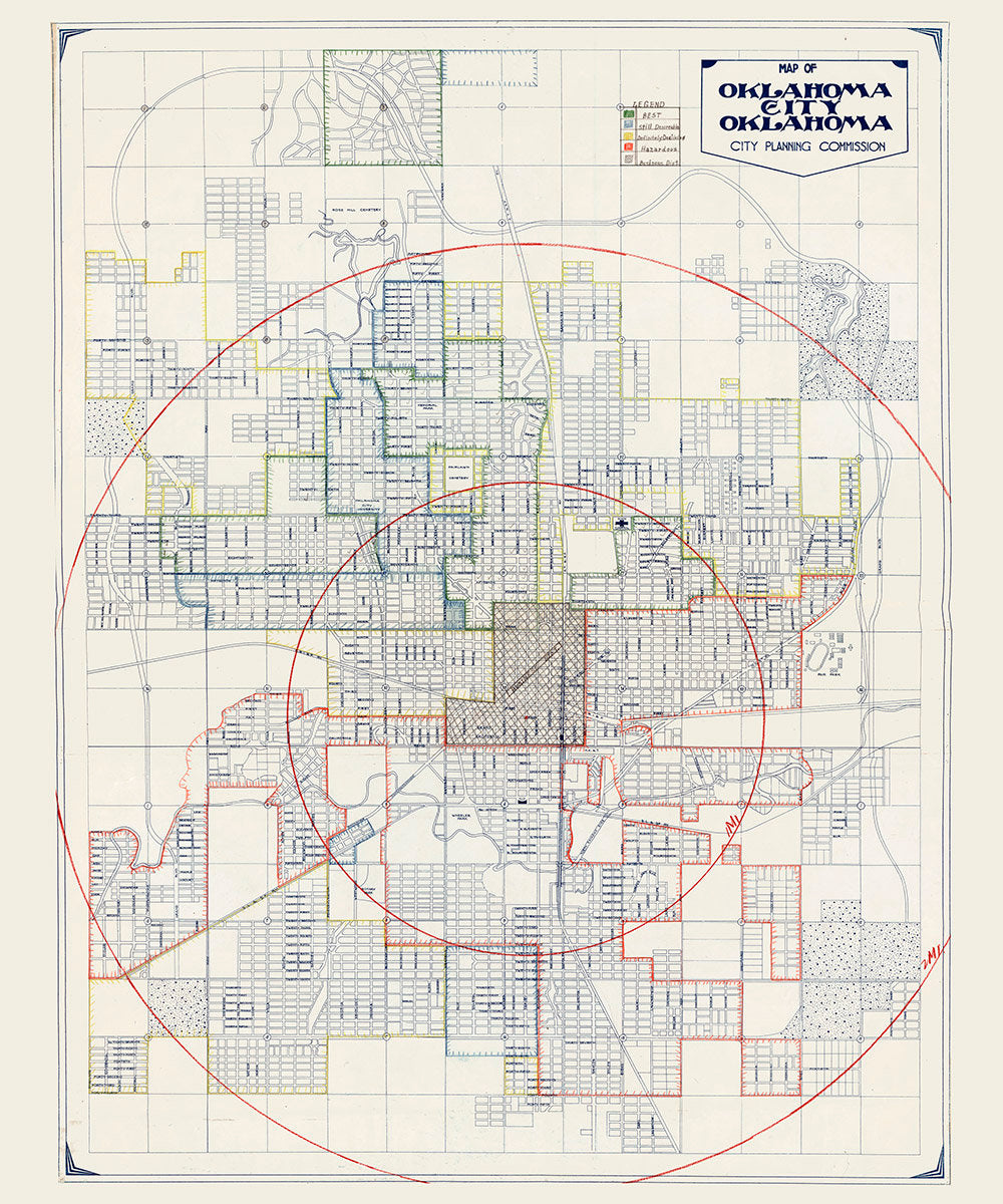 1935 Map of Oklahoma City Oklahoma