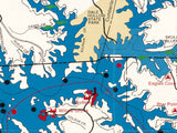 1976 Map of Dale Hollow Lake Tennessee and Kentucky