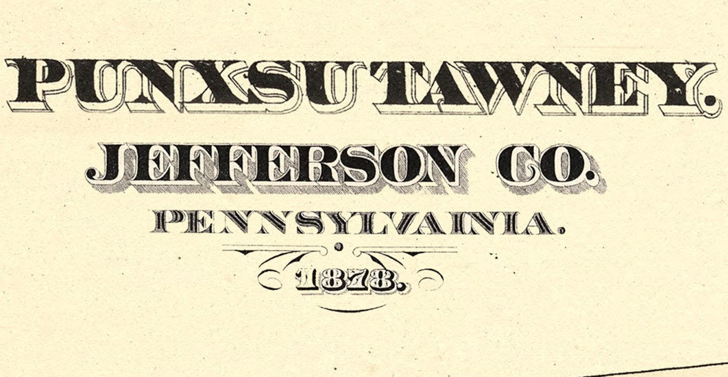 1878 Map of Punxsutawney Jefferson County Pennsylvania