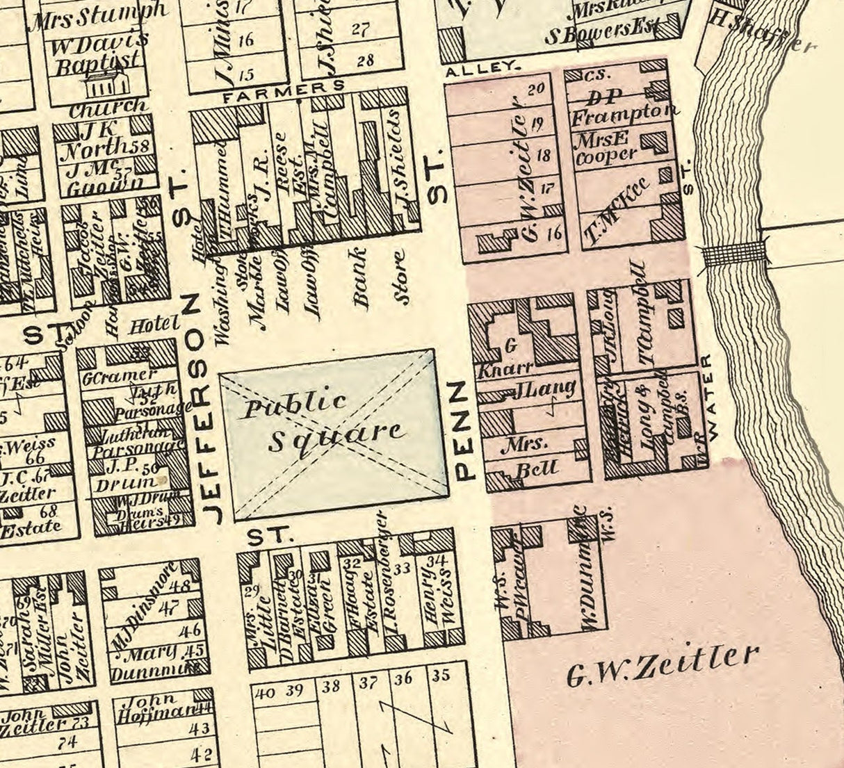 1878 Map of Punxsutawney Jefferson County Pennsylvania