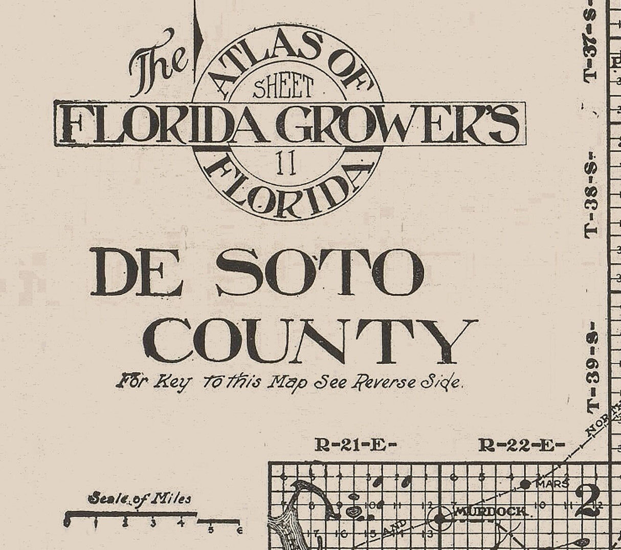 1914 Map of De Soto County Florida