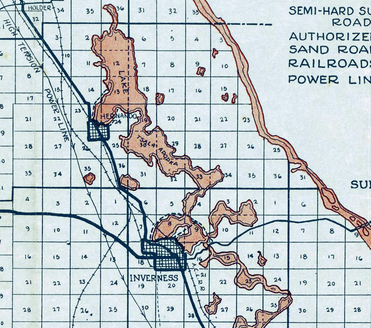 1925 Map of Citrus County Florida