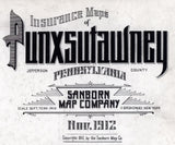 1912 Town Map of Punxsutawney Jefferson County Pennsylvania