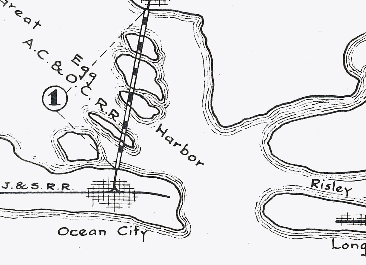 1916 Map of Atlantic City and Ocean City New Jersey