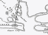 1916 Map of Atlantic City and Ocean City New Jersey