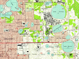 1956 Topo Map of Orlando East Florida Quadrangle Winter Park