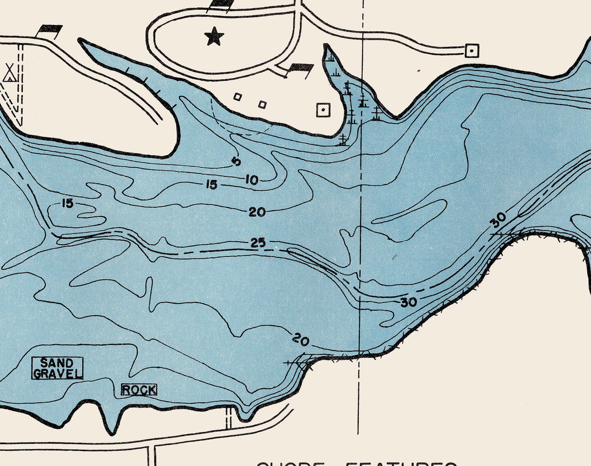 1960 Map of Pleasant Hill Reservoir Richland and Ashland County Ohio