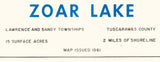 1961 Map of Zoar Lake Tuscarawas County Ohio