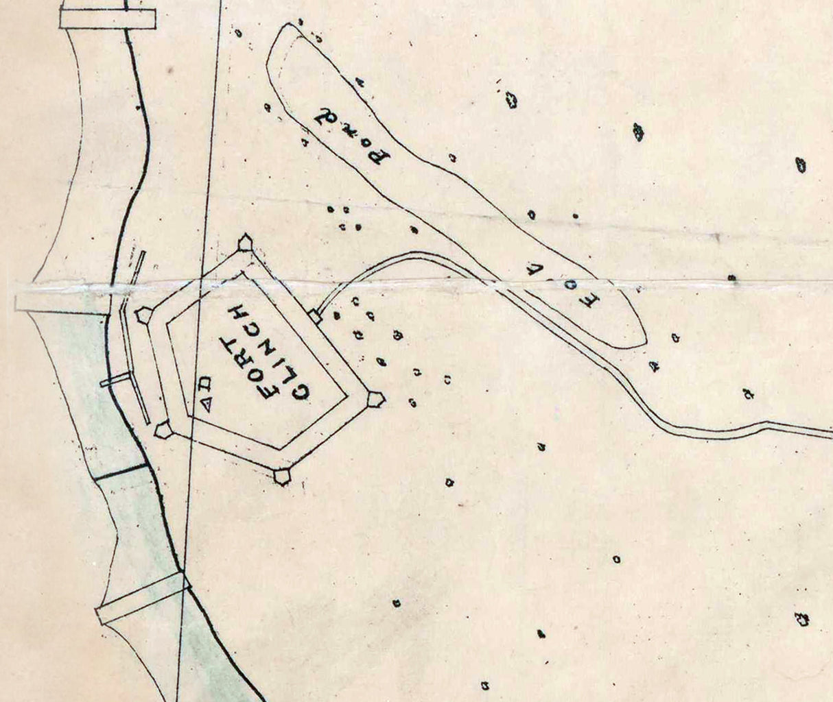 1800s Map of Fernandina Amelia Island Florida North Point