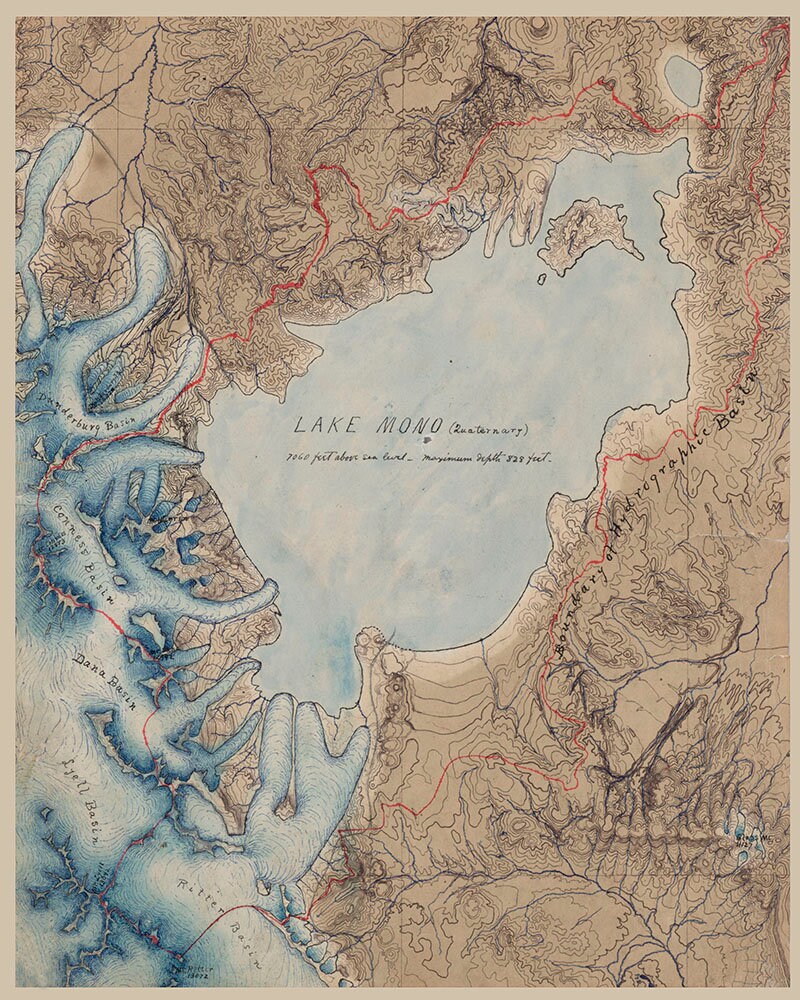 1800s Map of Lake Mono California