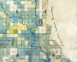 1800s Map of Madison County Mississippi Territory