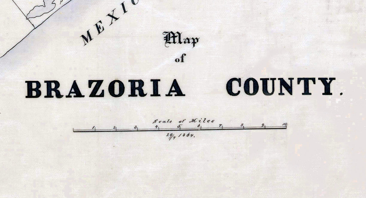 1864 Map of Brazoria County Texas