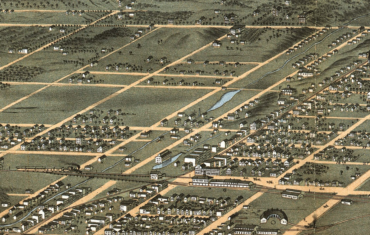 1870 Panoramic Map of Erie Erie County Pennsylvania