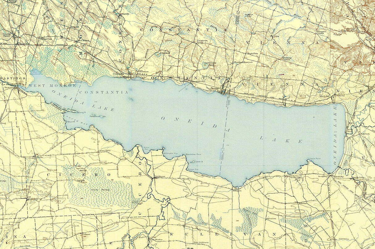 1895 Map of Oneida Lake New York