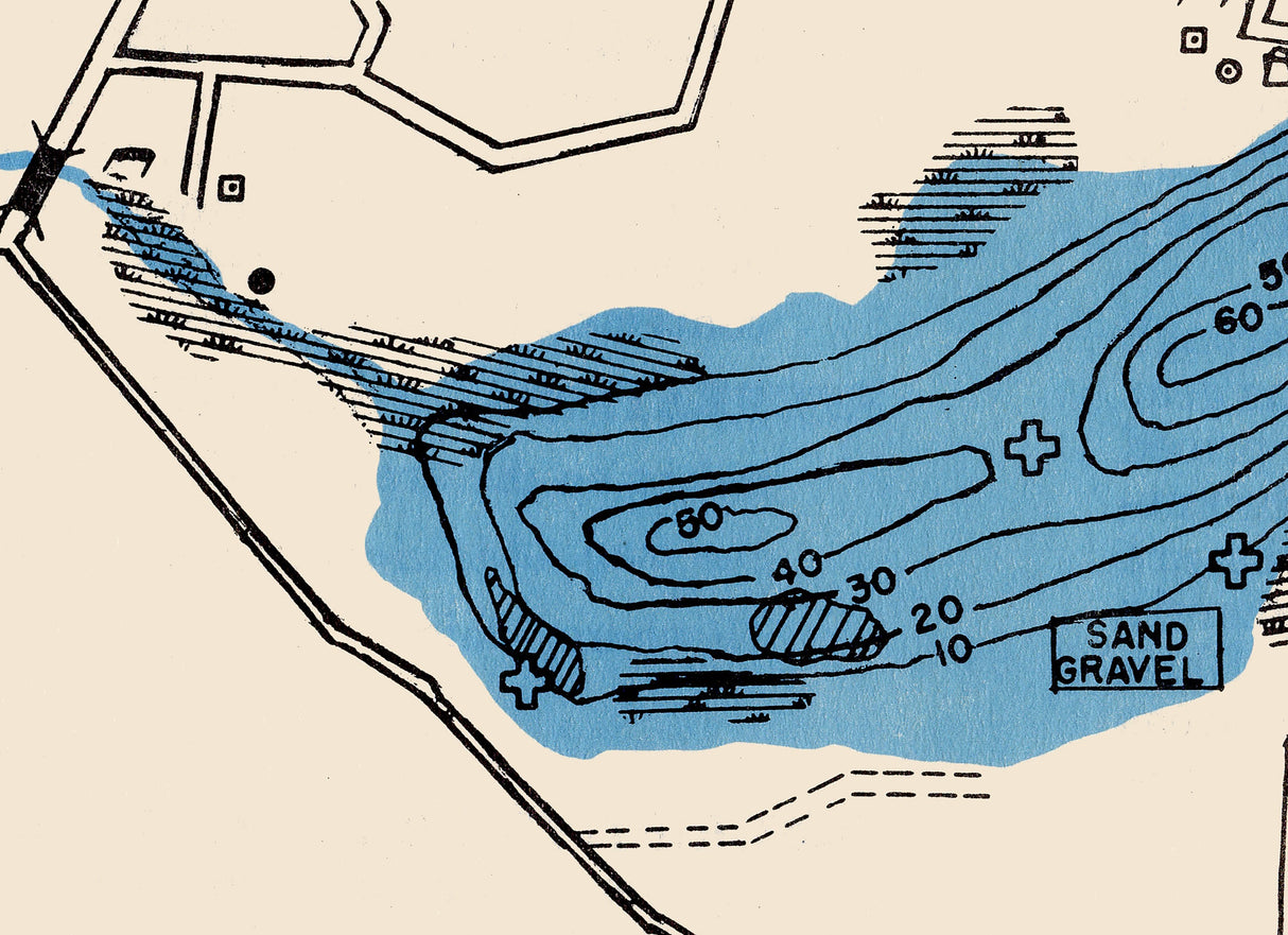 1959 Map of Punderson Lake Geauga County Ohio