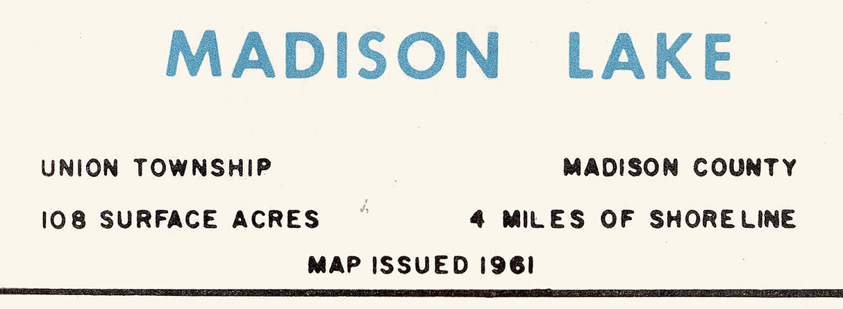 1961 Map of Madison Lake Madison County Ohio