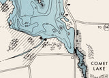 1961 Map of Nimisila Reservoir Summit County Ohio